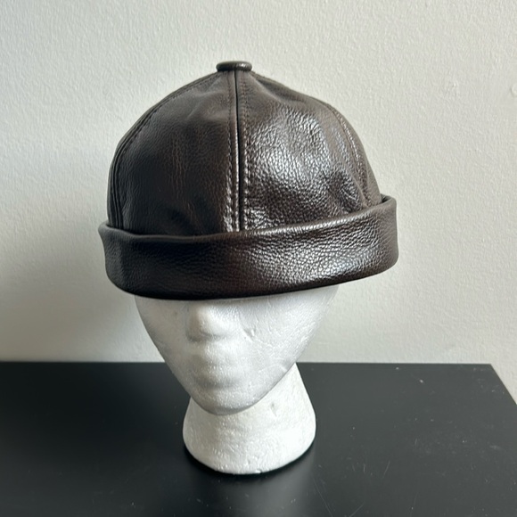 Brown Imitation Leather Cap - Picture 1 of 5